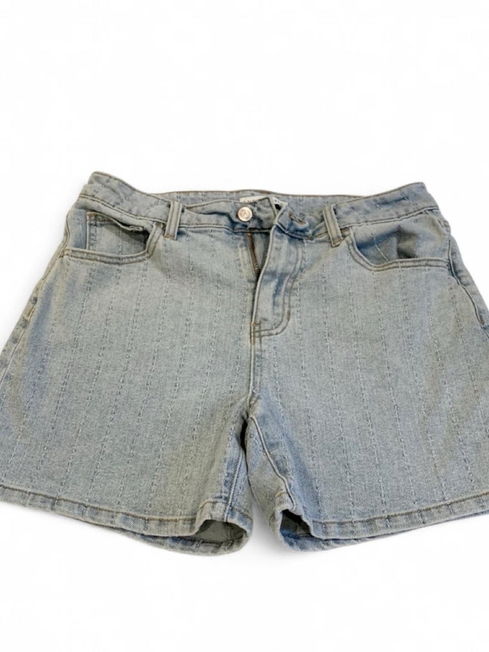High-Rise Light Wash Denim Shorts for Women